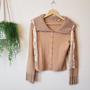 Moth Anthropolgie Brown Button Up Sweater